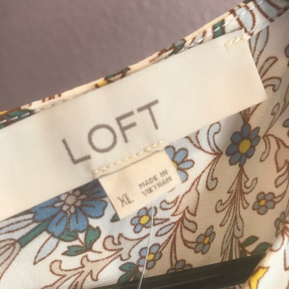 Loft Blue Green Yellow White Blouse - Picture 5 of 5